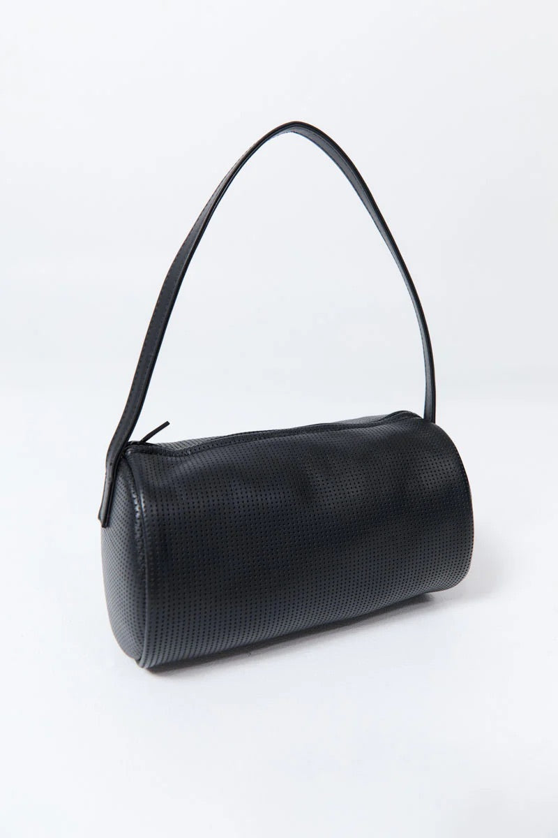 Perforated Connolo Shoulder Bag - Black