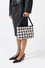 Border Woven Mini Tote - Canvas