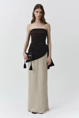 Laia Bustier Maxi Dress - Black Multi - BLVD