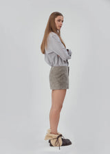 Date Skirt - Smoke Suede