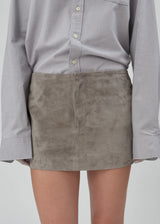 Date Skirt - Smoke Suede