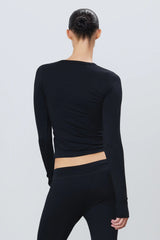 Modal Crewneck Long Sleeve - Black