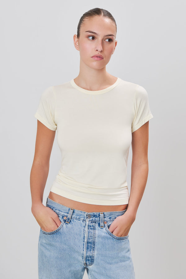 Modal Crewneck S/S T-Shirt - Ivory
