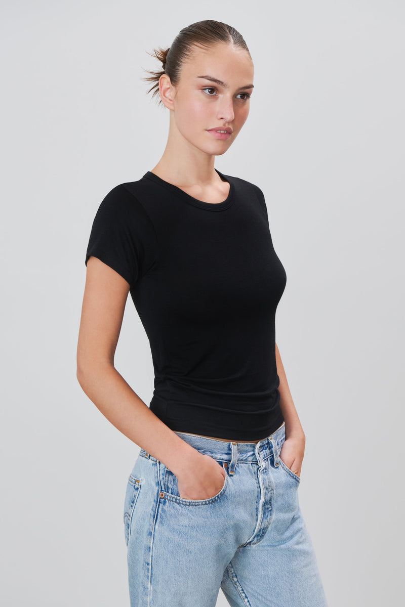 Modal Crewneck S/S T-Shirt - Black
