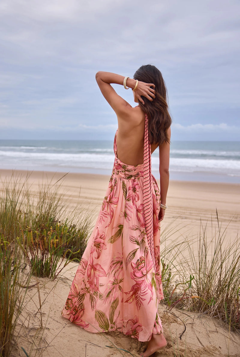 Ruched Sash Maxi Dress