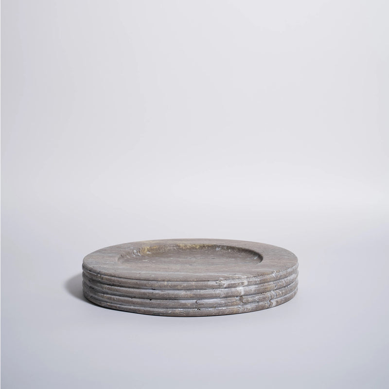 Leona Bowl Large - Travertine Silver Grey