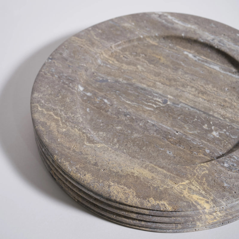 Leona Bowl Large - Travertine Silver Grey