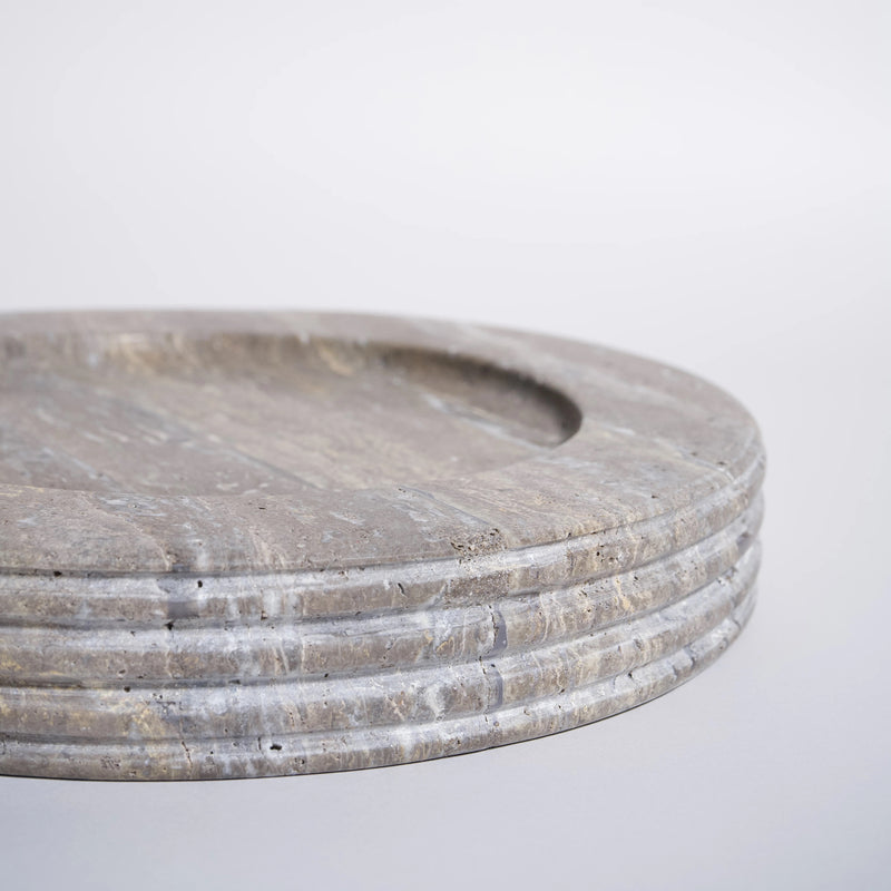Leona Bowl Large - Travertine Silver Grey