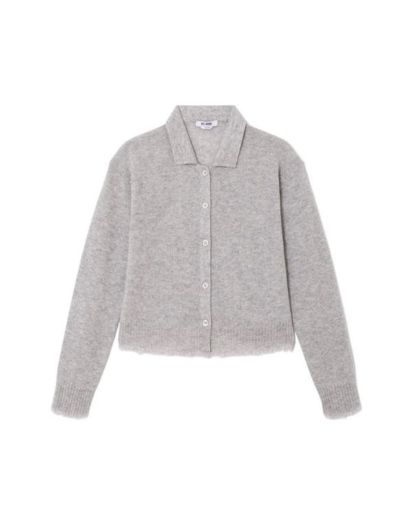 The Loose Polo Cardigan - Grey