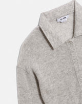 The Loose Polo Cardigan - Grey