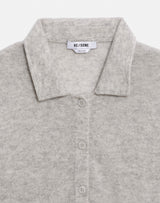The Loose Polo Cardigan - Grey
