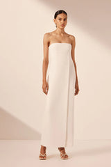 Puff Sleeve Column Maxi Dress - Ivory