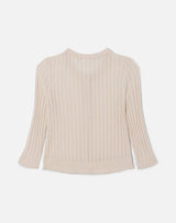 The Veil Pointelle Cardigan - Ivory - BLVD