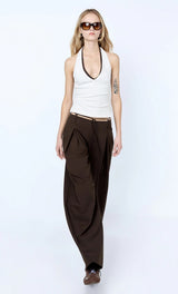 Ayla Halter Top - White - BLVD