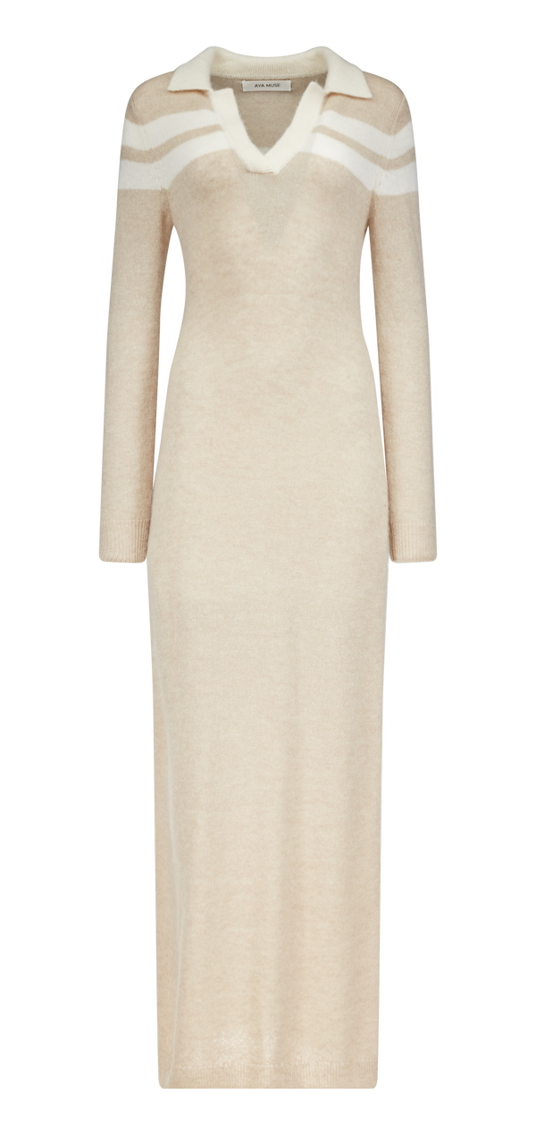 Cade Dress - Taupe Cream