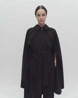 Rhea Cape Coat - Chocolate