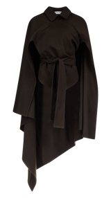 Rhea Cape Coat - Chocolate