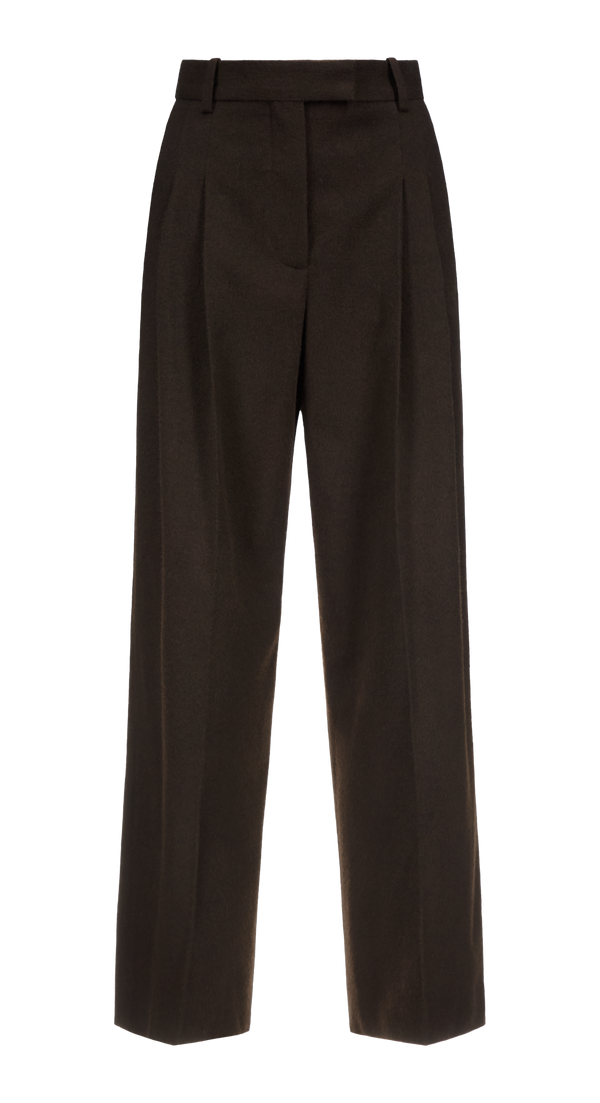 Rhea Wool Trousers - Chocolate