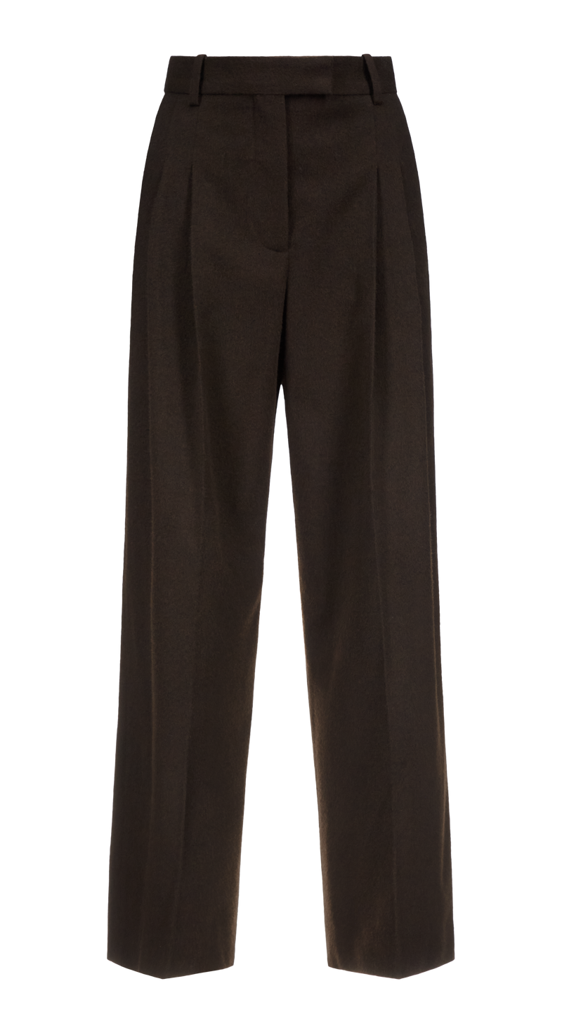 Rhea Wool Trousers - Chocolate
