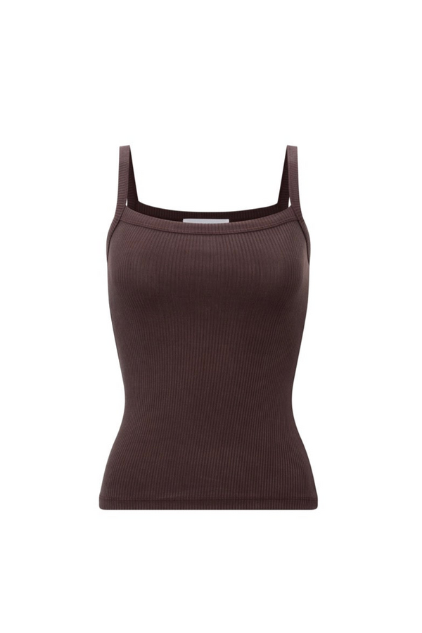 Ribbed Tank - Chocolate