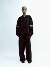 Collared Stripe Sweater - Black
