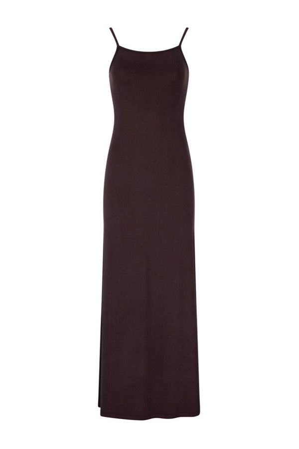 Slip Tank Maxi Dress - Chocolate