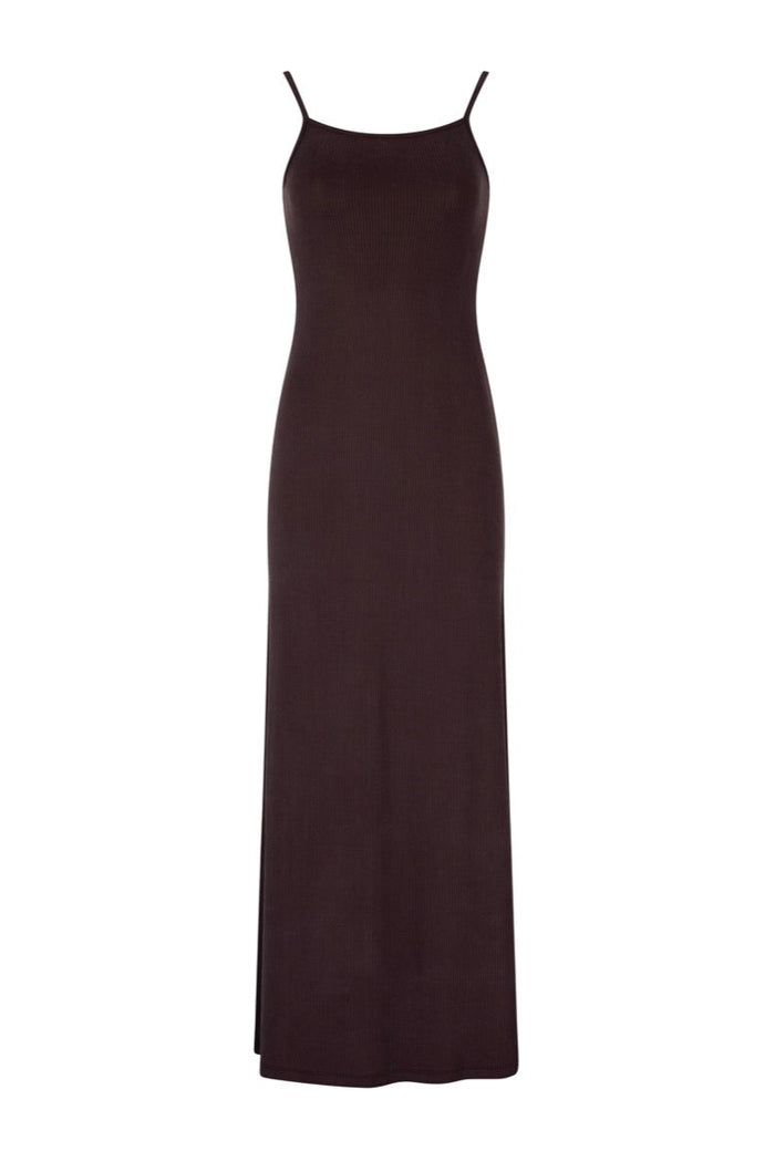 blue dress for baby girl Z Supply Raewyn Dark Chocolate Rib Midi Dress - All Dresses main image 0