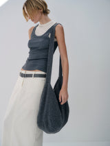 Simple High Neck Tank - Grey