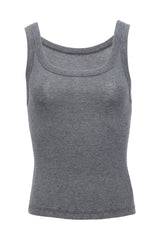 Simple High Neck Tank - Grey