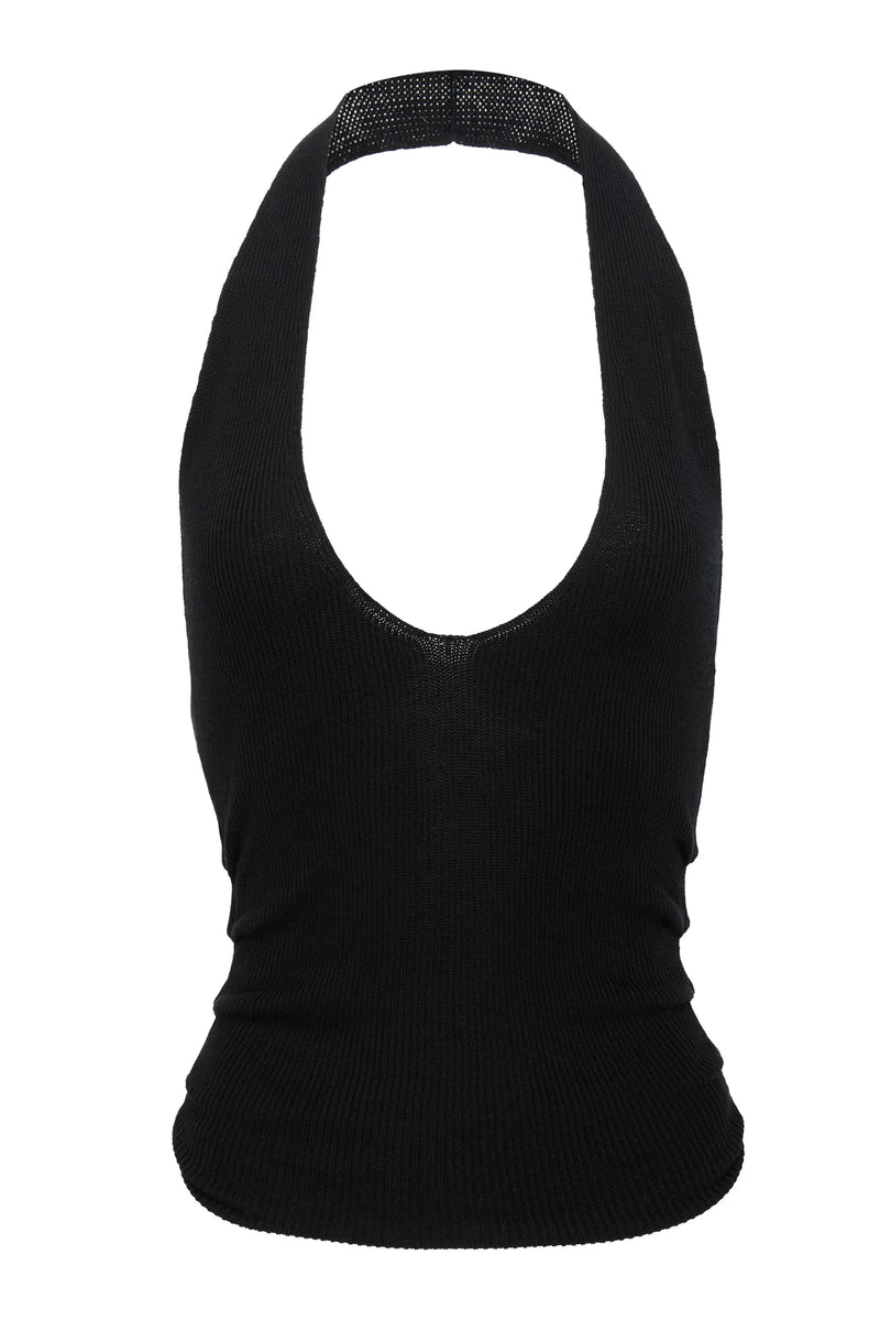 Knit Halter Top - Black
