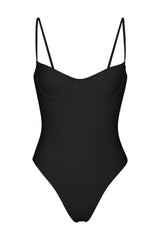 The Balconette Underwire One Piece - Black