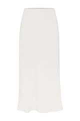 Rey Bias Cut Midi Skirt - White
