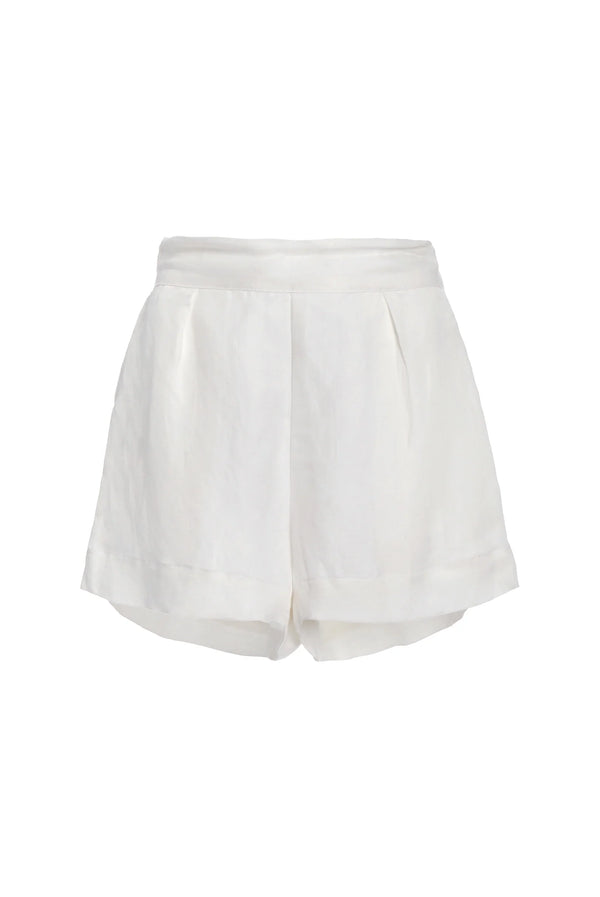 The High Waisted Short Short - White