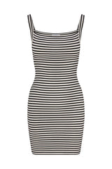 Striped Mini Dress - Black/White