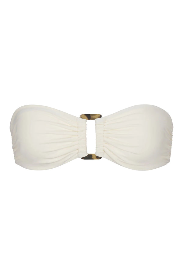 Strapless Tortoise Ring Bandeau Top - White