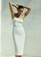 Strapless Midi Dress - White