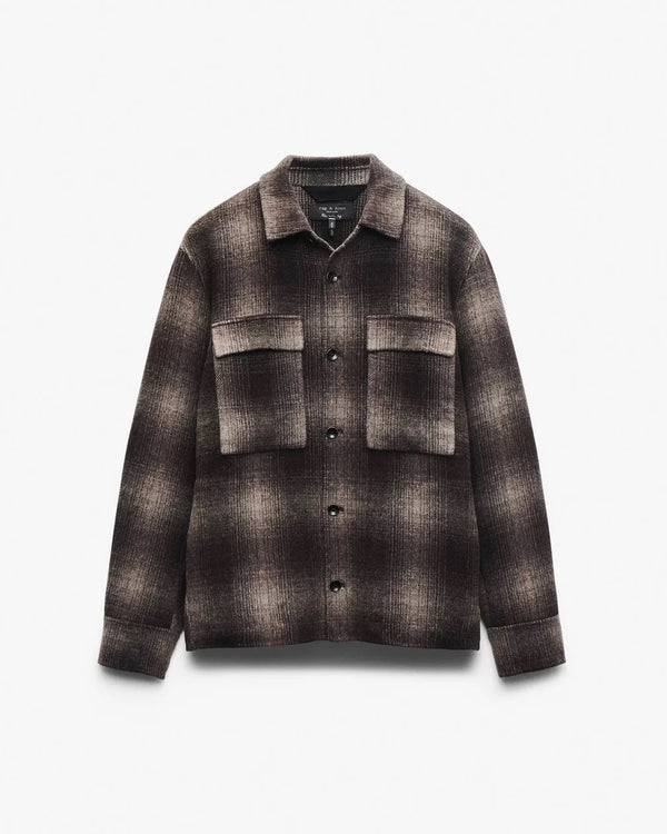 Austin Wool Shirt Jacket - Brown Plaid