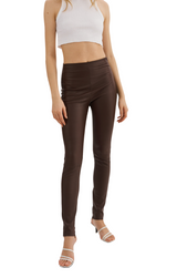 Tulia Leather Leggings - Mahogany