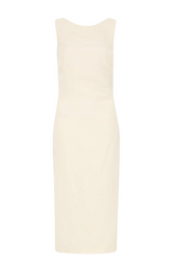 Cut Out Midi Dress - Cool White