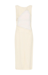 Cut Out Midi Dress - Cool White