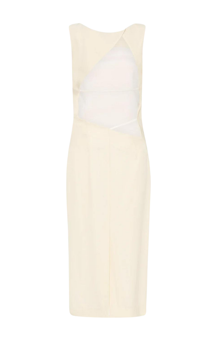 Cut Out Midi Dress - Cool White