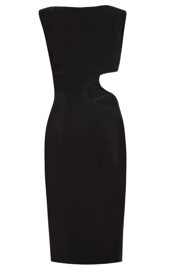 Arc Cut Out Dress - Black