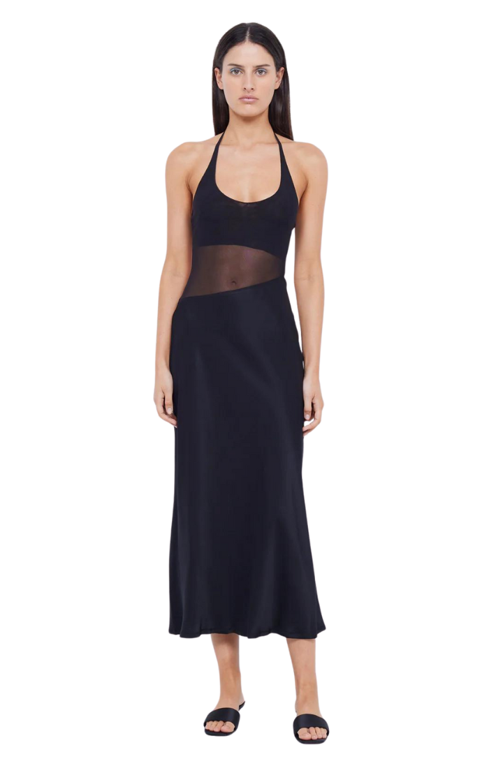 Marina Halter Maxi Dress - Black