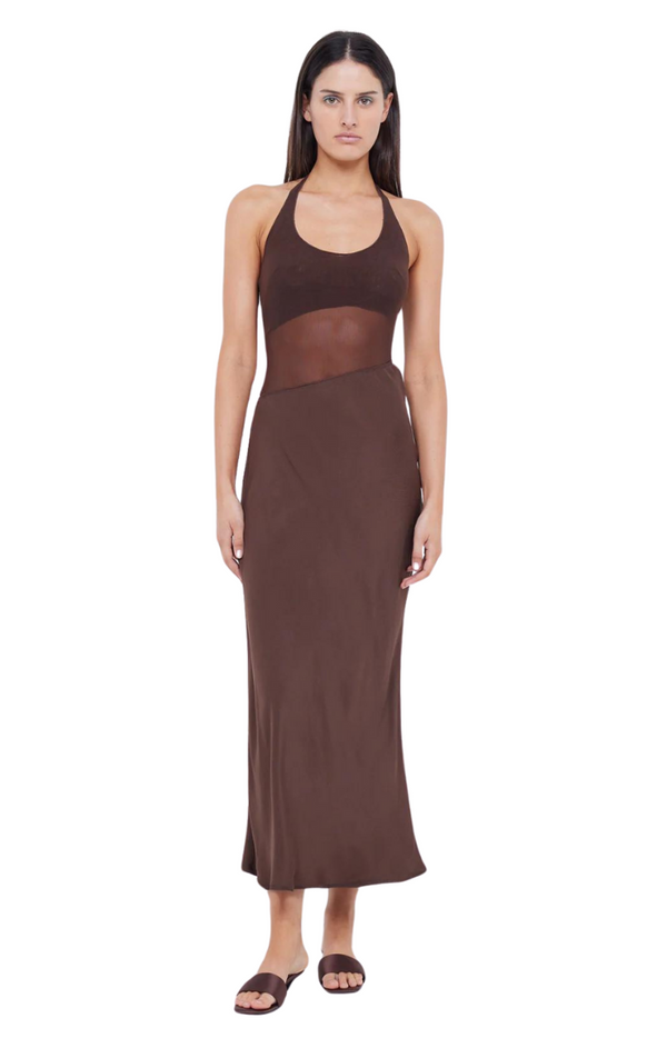 Marina Halter Maxi Dress - Cocoa