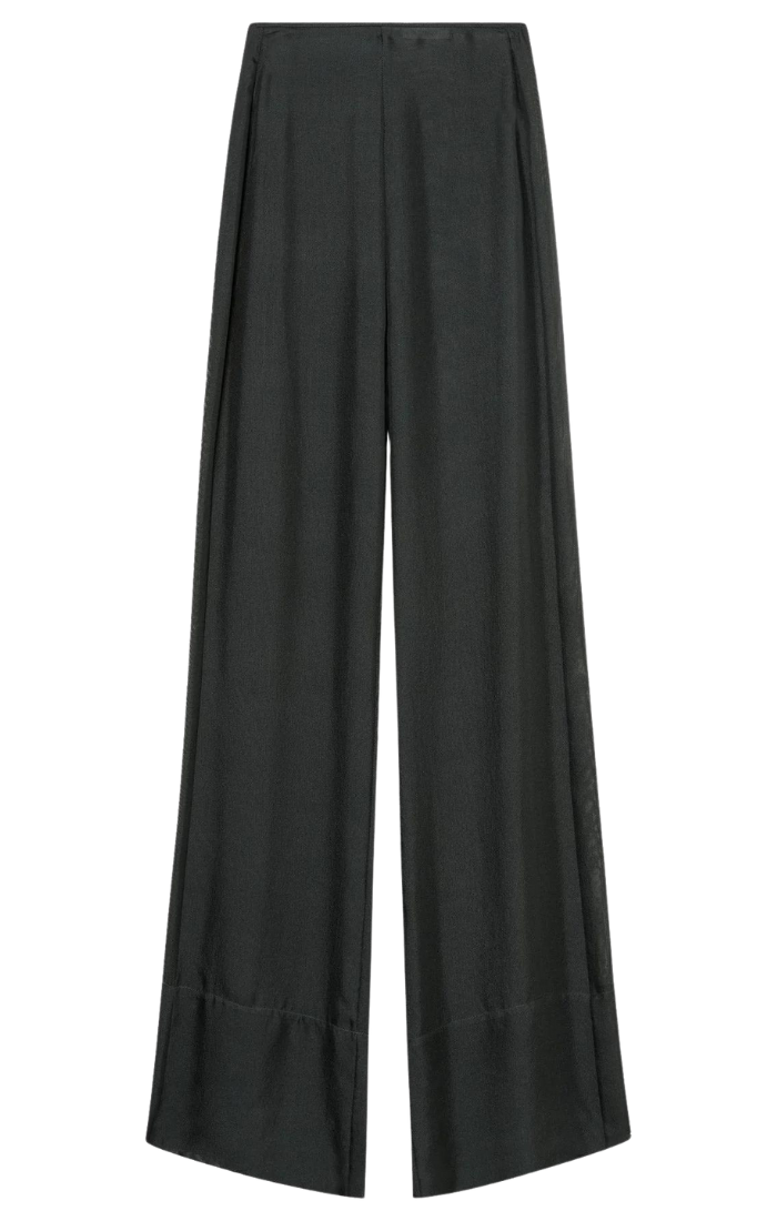 Sheer Silk Gauze Pants - Soot