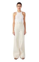 Ms. Onassis V-High Rise Wide Leg - Off-White