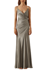 La Lune Cross Draped Maxi Dress - Sage