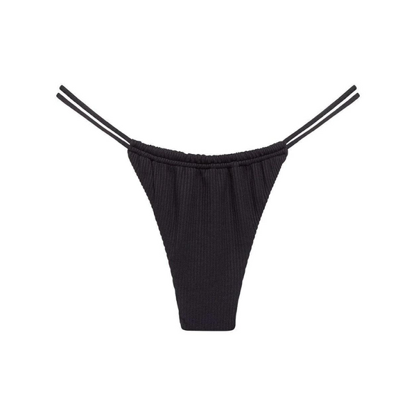 Brasil Bikini Bottom - Black Rib