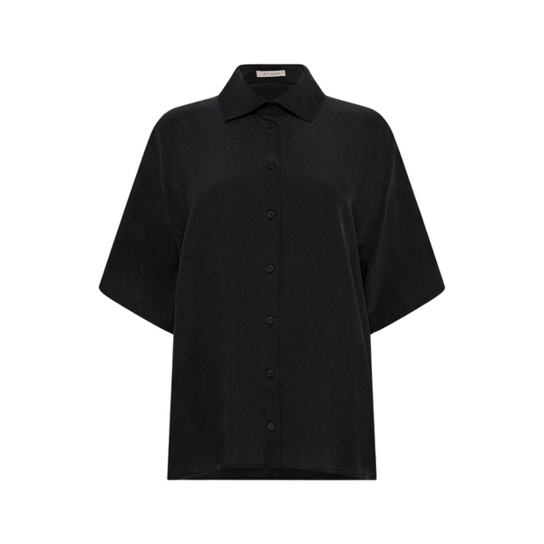 Unisex Silk Shirt - Washed Black