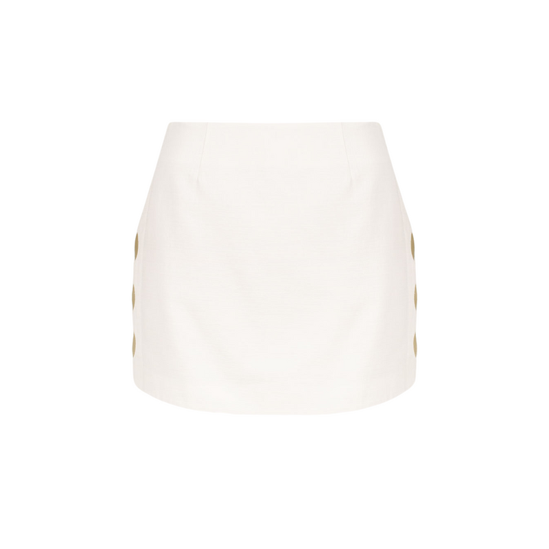 Julieta Scallop Cut Out Mini Skirt - Cream